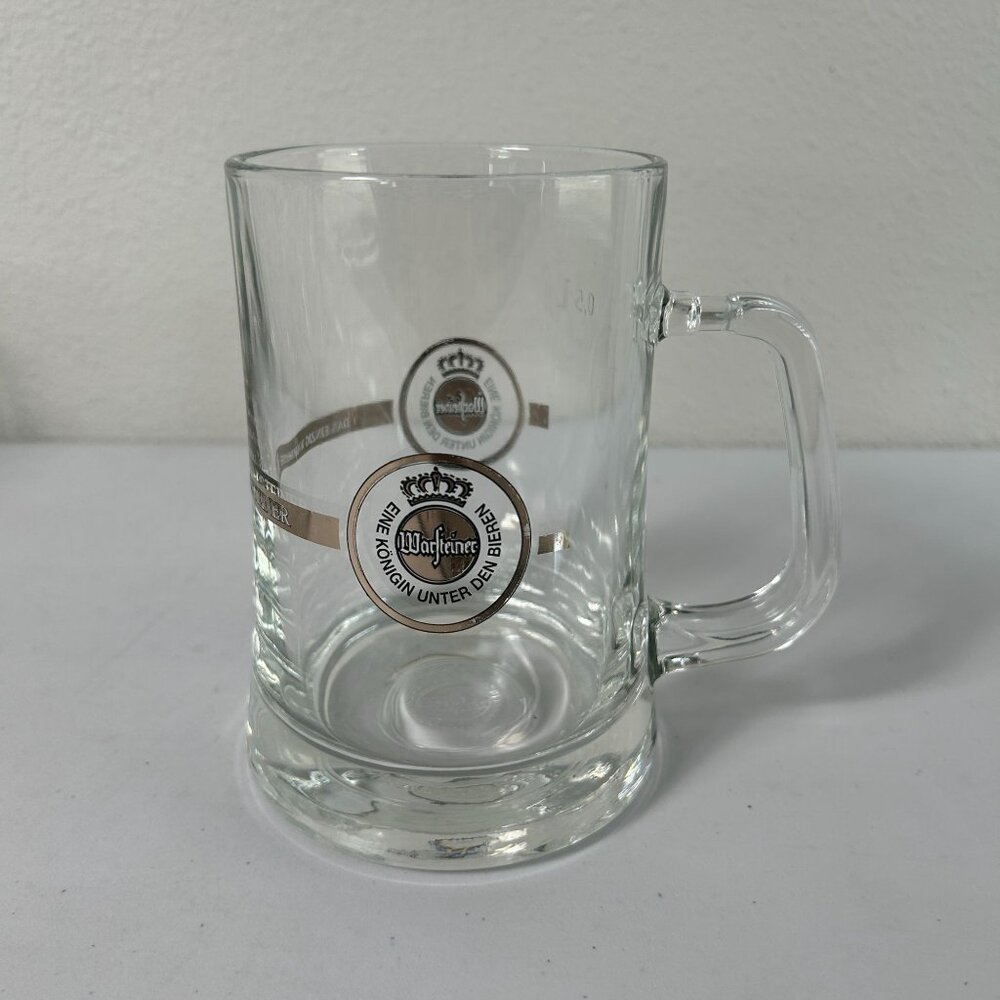 Warsteiner .5 L Beer Glass Stein Mug Germany Handle Barware Collectible